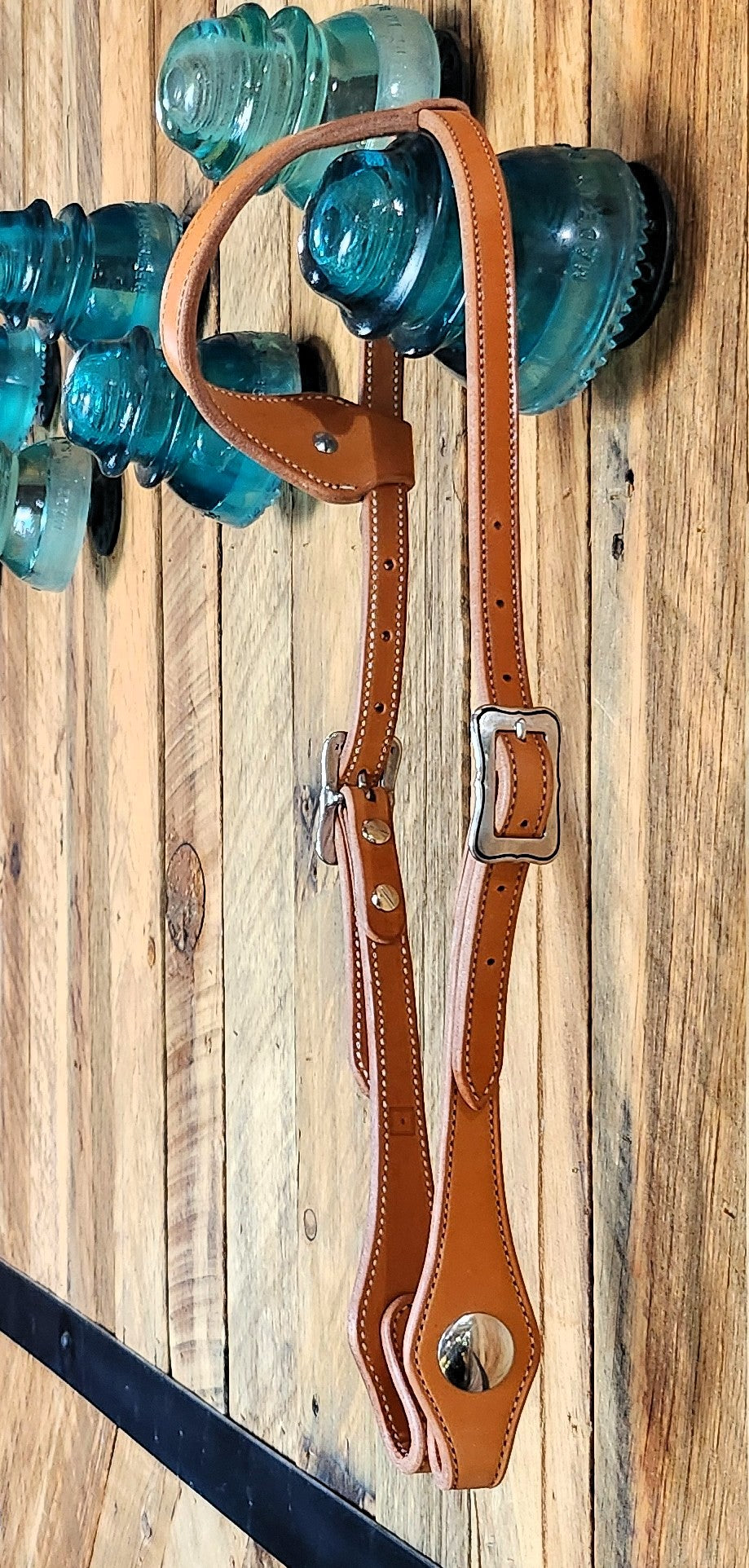 Sliding Ear Headstall, Bridle Leather w/Stainless Hardware