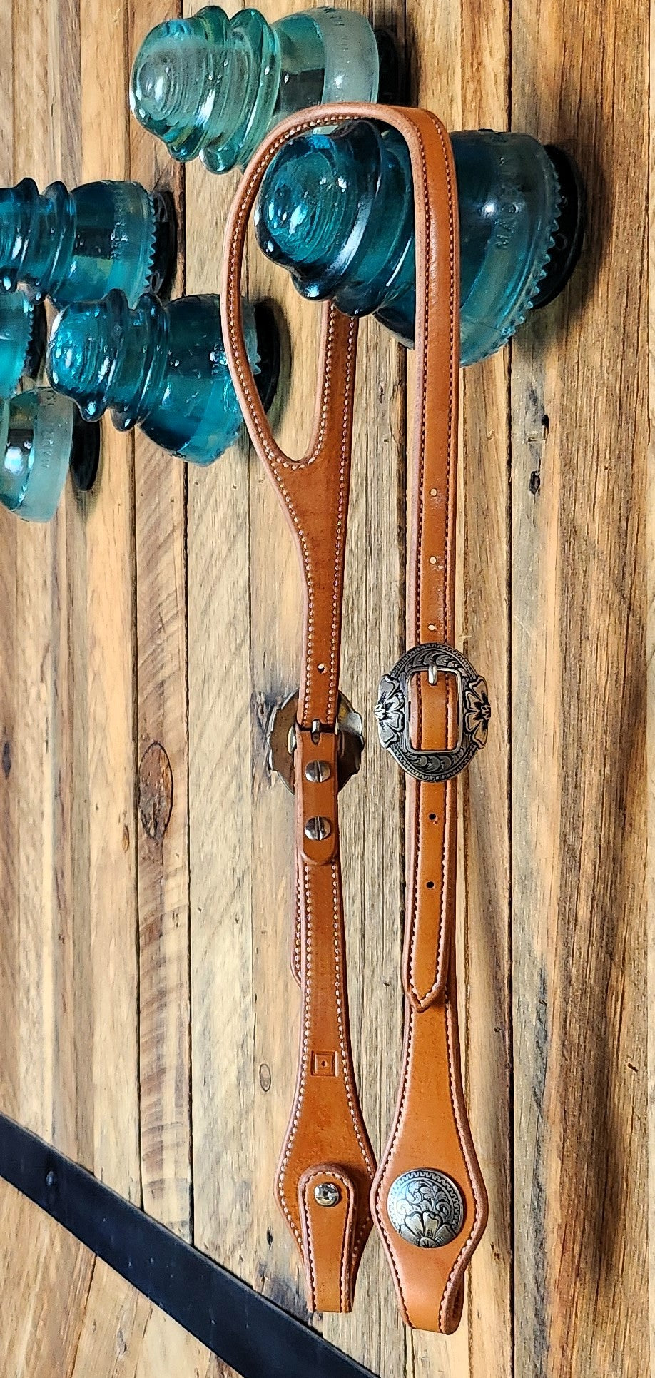 Split Ear Headstall, Bridle Leather w/Bronze Hardware