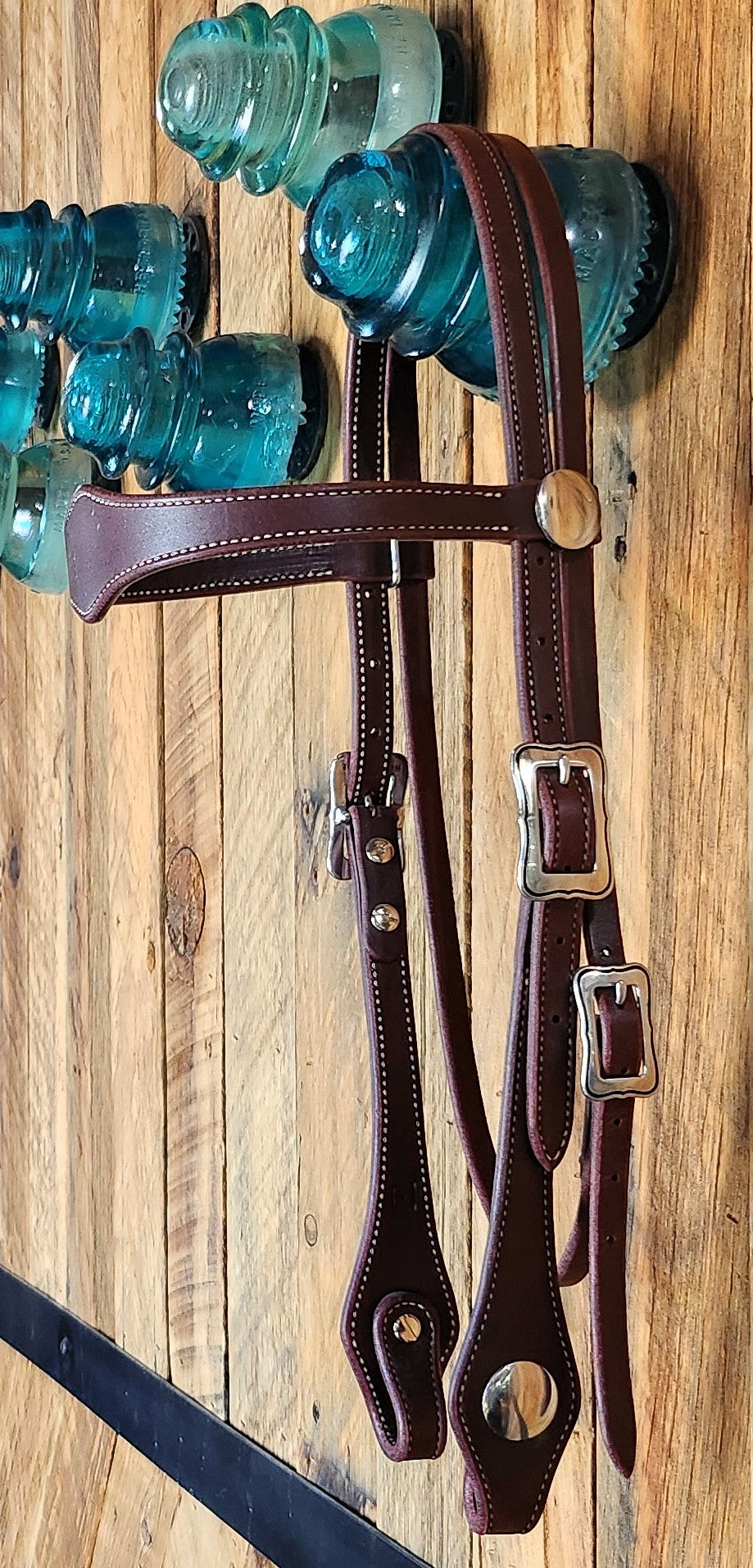 Browband Headstall, Latigo w/ Stainless Hardware