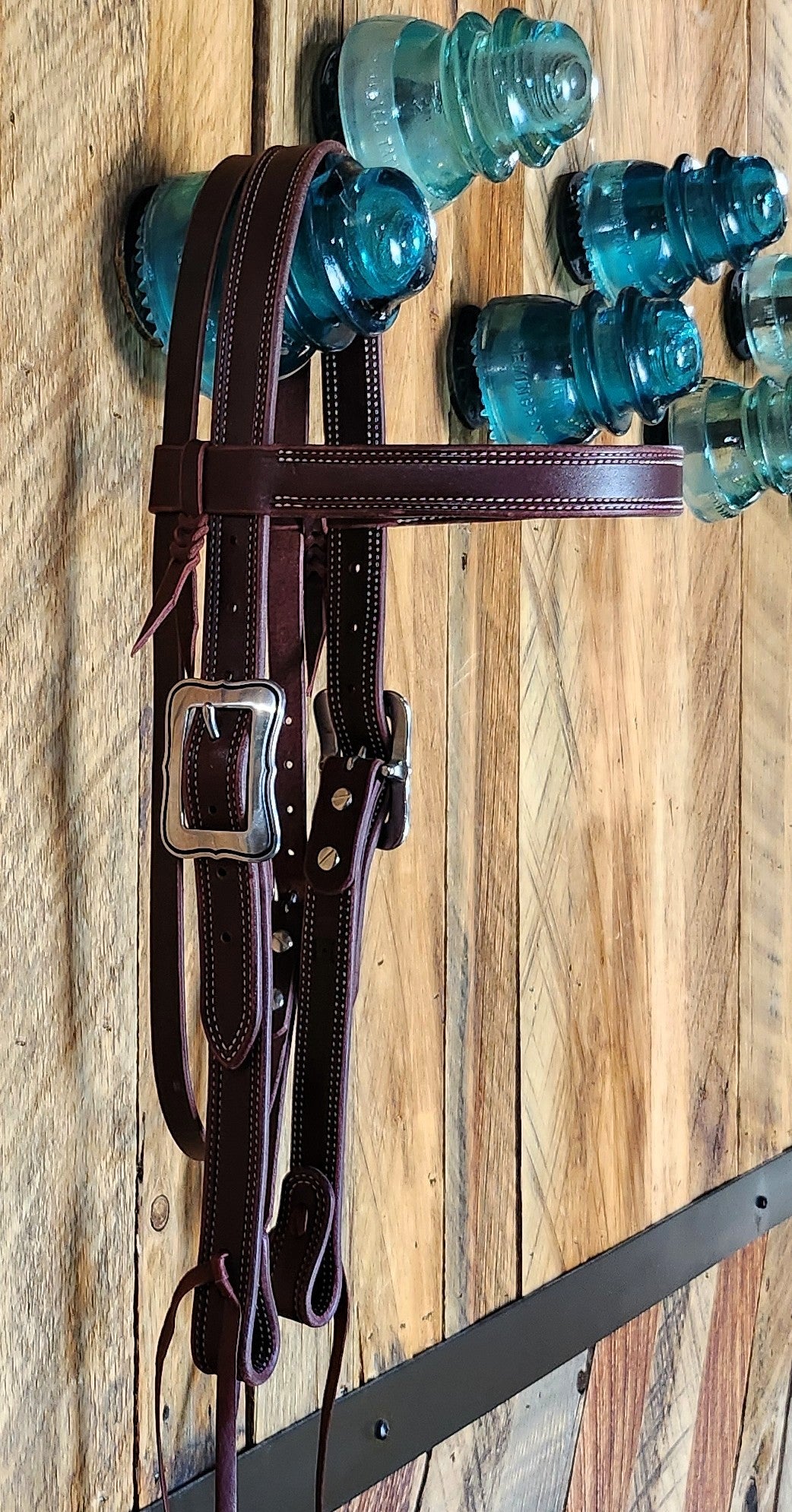 Snaffle Bit Headstall, Latigo w/Stainless Hardware