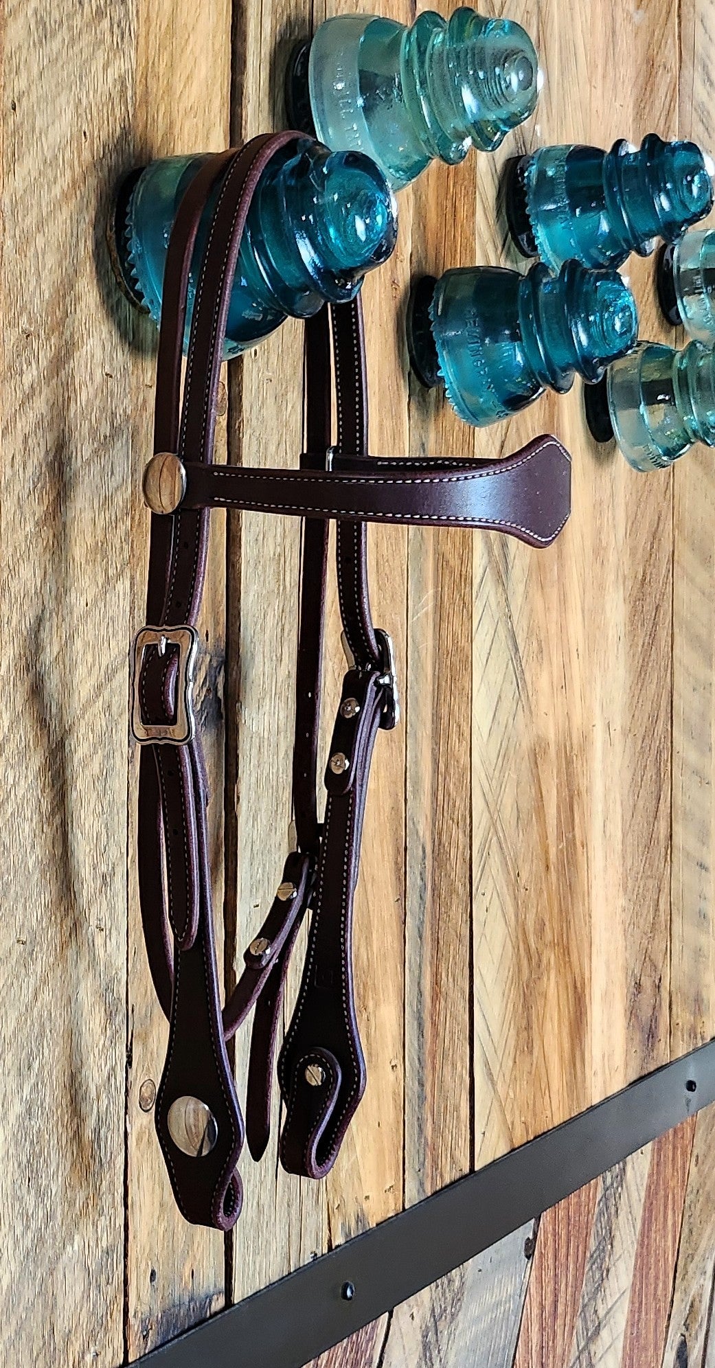 Browband Headstall, Latigo w/ Stainless Hardware
