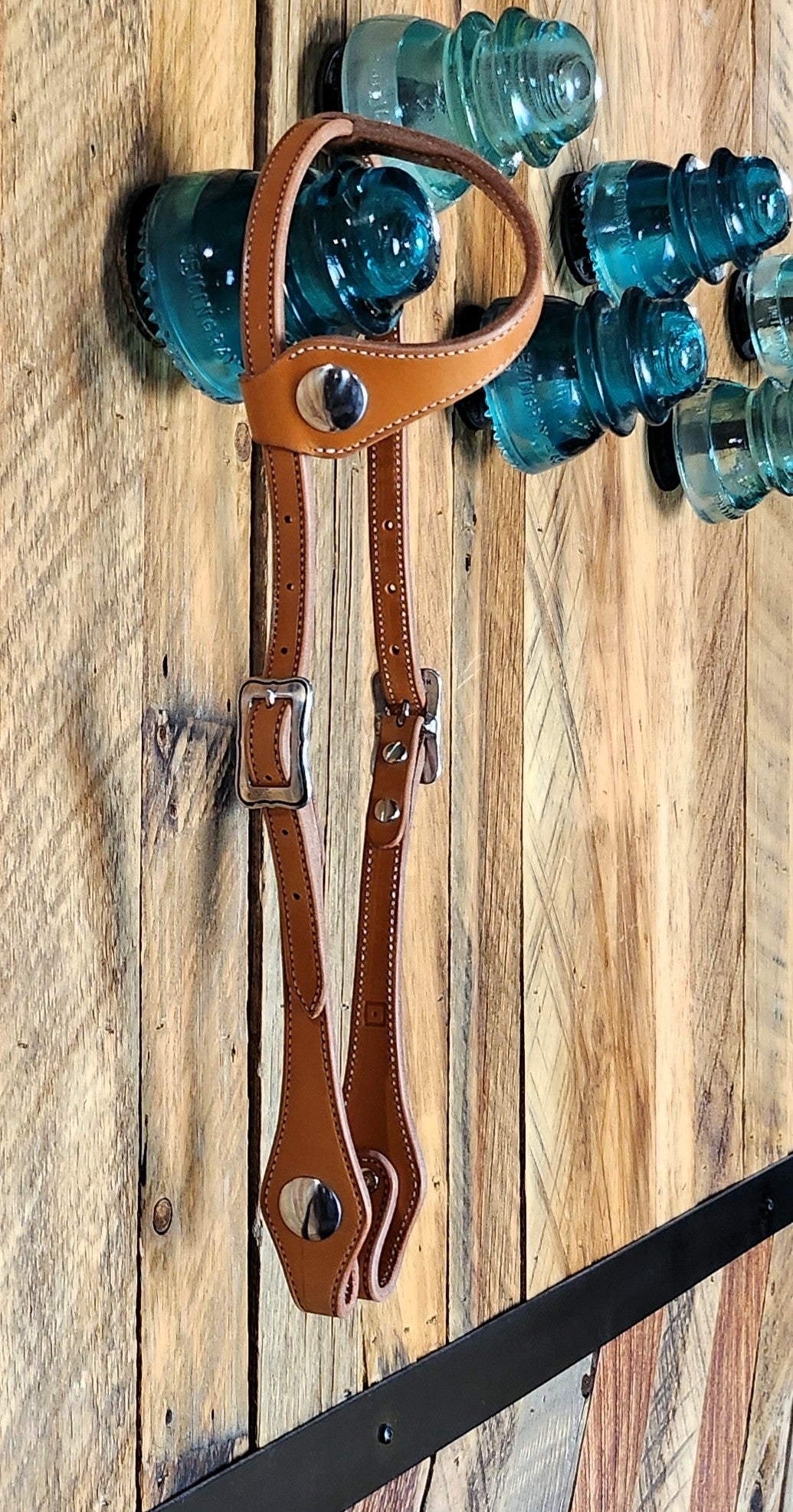 Sliding Ear Headstall, Bridle Leather w/Stainless Hardware