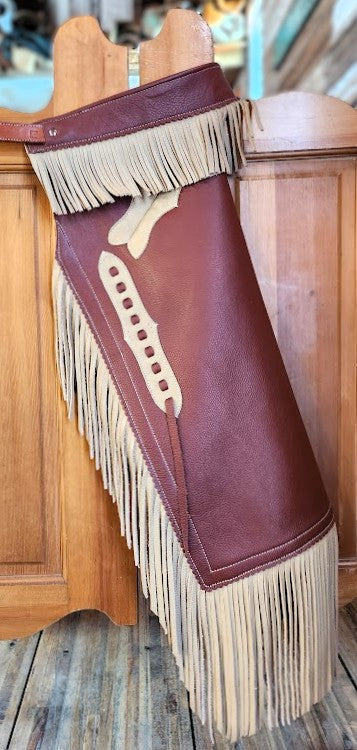 Armitas, Two Tone, Rust w/ Butter Fringe and Pockets