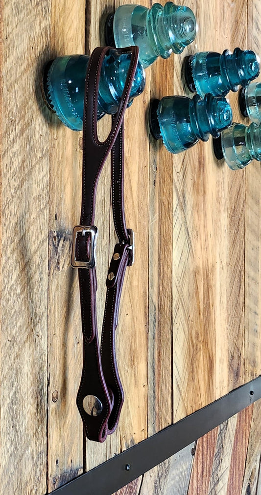 Split Ear Headstall, Latigo w/Stainless Hardware