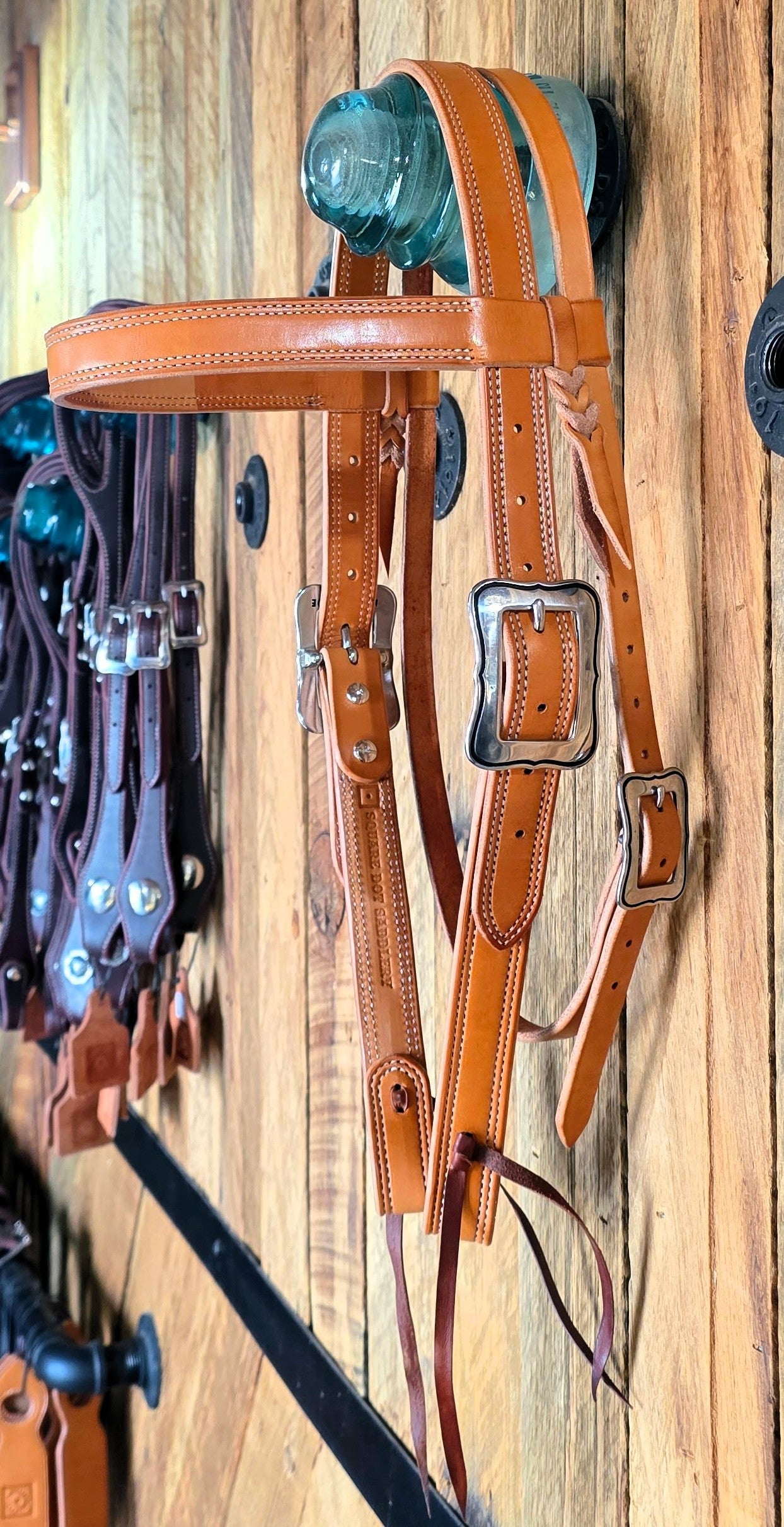 Snaffle Bit Headstall, Stainless Hardware, left side